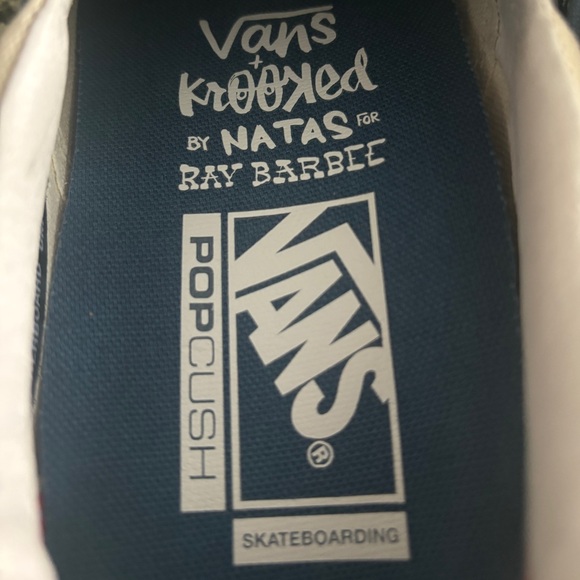 SUPER RARE Vans Krooked x skate slip on Natas For Ray Barbee in blue checkboard - Picture 4 of 8